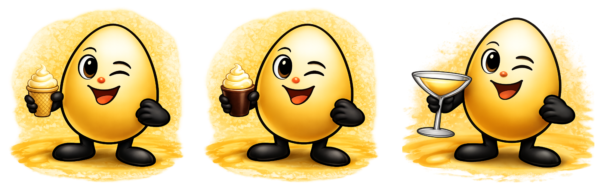 Drei Eier Maskottchen